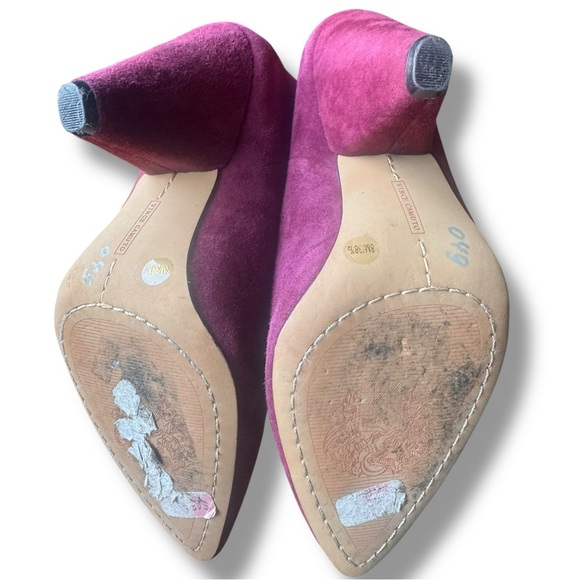 VINCE CAMUTO Mixen Burgundy Suede Leather Ankle Boots Booties Sz 8 - Picture 7 of 7